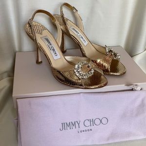 Jimmy Choo Snakeskin and Crystal Heels